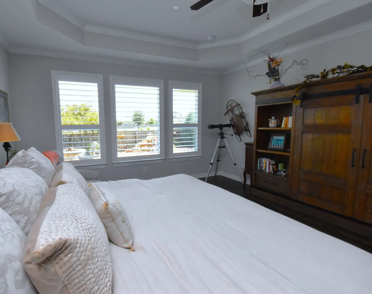 white plantation shutters