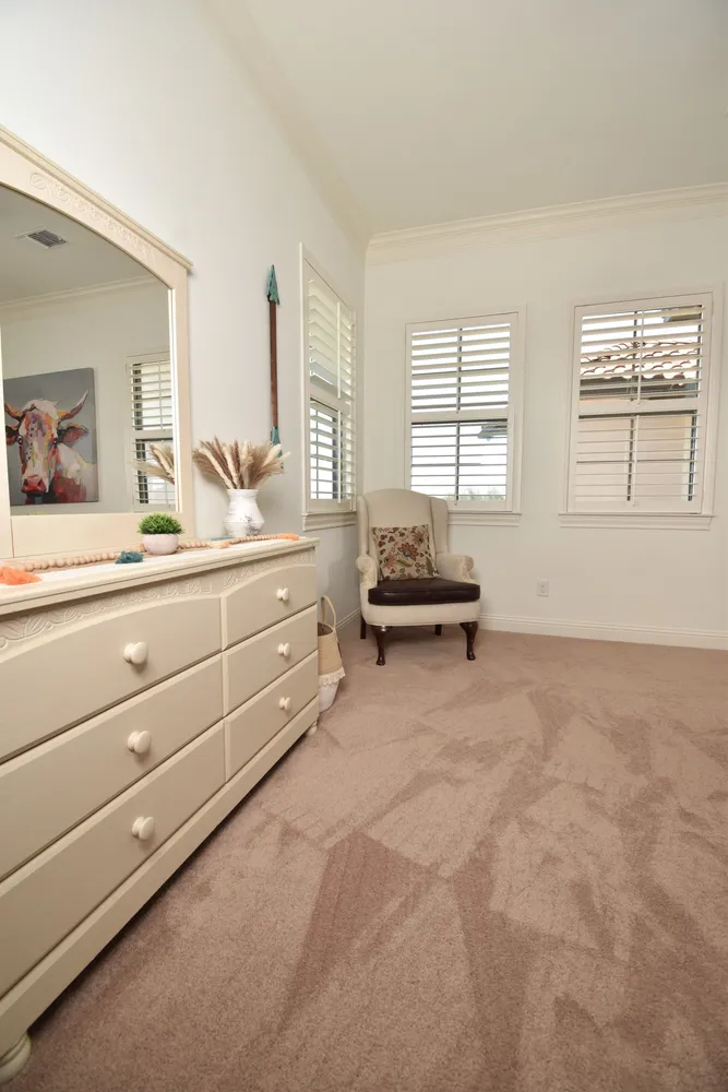 bedroom interior plantation shutters